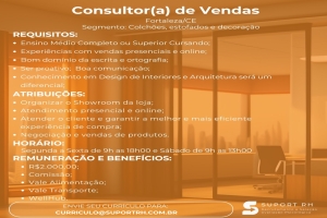 Consultor(a) de Vendas - Loja de Colchoes
